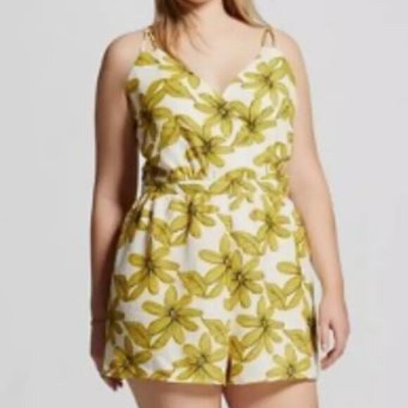 NWT Renn Yellow Floral Romper - Picture 1 of 4